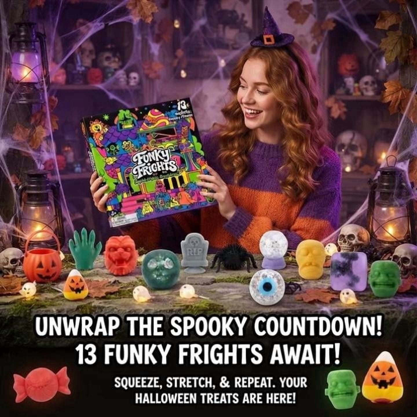 Halloween Advent Calendar 2026, Funky Frights Squishies, Halloween Squish-O-Ween Countdown Calendar, Halloween Mystery Blind Box Gifts, More Surprises