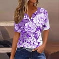 thumbnail image 1 of Blouse à Manches Courtes Imprimée Mode pour Femmes Col Rond Hauts Décontractés, 1 of 4