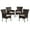 Espresso/Cream, variant on Flash Furniture Maxim Modern Foam Wicker Patio Armchair with Plush Foam Cushions, Black/Gray (4 Set)