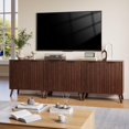 thumbnail image 2 of 31.5" Sideboard Buffet Cabinet with Storage, Modern Fluted Accent Credenza with Doors & Adjustable Shelves, Wood Coffee Bar Console Table for Living Room, Dining Room, Kitchen or Entryway Walnut, 2 of 7