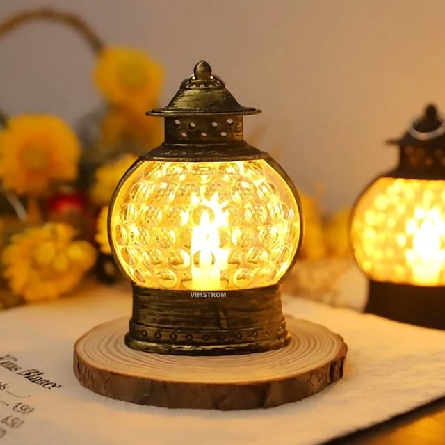 Paquete De 12 Piezas VIMI Mini Linternas Para Decoración Del Hogar Con Colgante De Luz LED