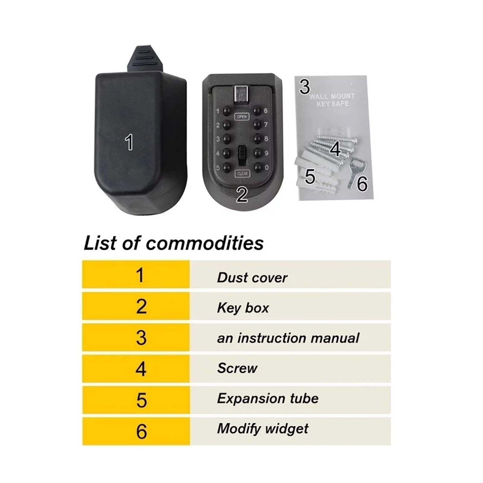 Wall Mounted Outdoor Key Storage Lock Box 10 Digit Push-Button Combination Password Key Safe Box Resettable Code Key Holder ,Upgraded Security Combination Lock