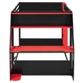 thumbnail image 5 of Mirightone Full over Full Bunk Bed with Gaming Desk and Charging, Wood Gamer Bunk Bed with Storage and LED Light for Adults Teens, Red+Black, 5 of 8