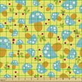 thumbnail image 2 of Ambesonne Mushroom Fabric by the Yard Upholstery, Mushrooms Pattern, 1 Yard, Yellow Multicolor, 2 of 5