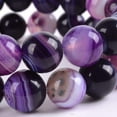 thumbnail image 2 of Purple Brazilian Agate Gemstone 10mm Round Beads Stretch Bracelet 7 Inch Unisex, 2 of 2