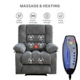 thumbnail image 4 of Bonzy Home Oversized Manual Recliner Chair with Massage,Heating,Oversized Overstuffed Reclining Sofa with Side Pockets, for Living Room,Bedroom,Light Gray, 4 of 7