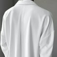 thumbnail image 6 of Men Dress Shirts Ice Silk Long Sleeve Button Big and Tall Down Shirt Fashion Leisure Wedding Party Prom White M, 6 of 7