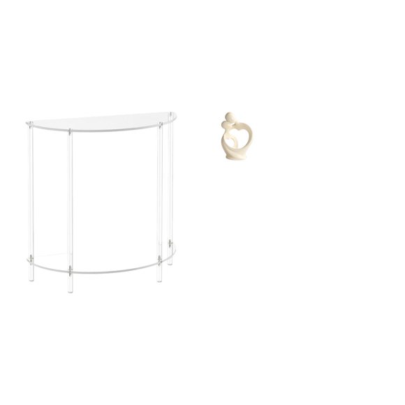 Mesita de noche de acrílico,Mesa auxiliar de acrílico transparente Mesa auxiliar transparente en capas,Mesa pequeña de acrílico,mesita de noche pequeña,compacta,Estatua abstracta,Estatua