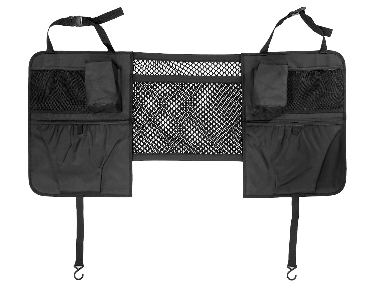 Auto Drive Universal Fit Black Triple Storage Backseat Organizer, 41.92 x 18.89, Pack of 1