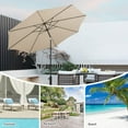 thumbnail image 4 of PetFurnishn 10 FT Solar Patio Umbrella with 112 LED Light, Outdoor Umbrella with Tilt Adjustment, Crank System, 8 Metal Ribs & Vented Top, Deck Table Market Umbrella for Garden Pool Deck Yard, 4 of 9