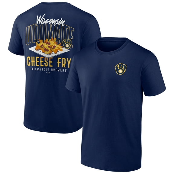 Men's Navy Milwaukee Brewers Cheese Fry T-Shirt