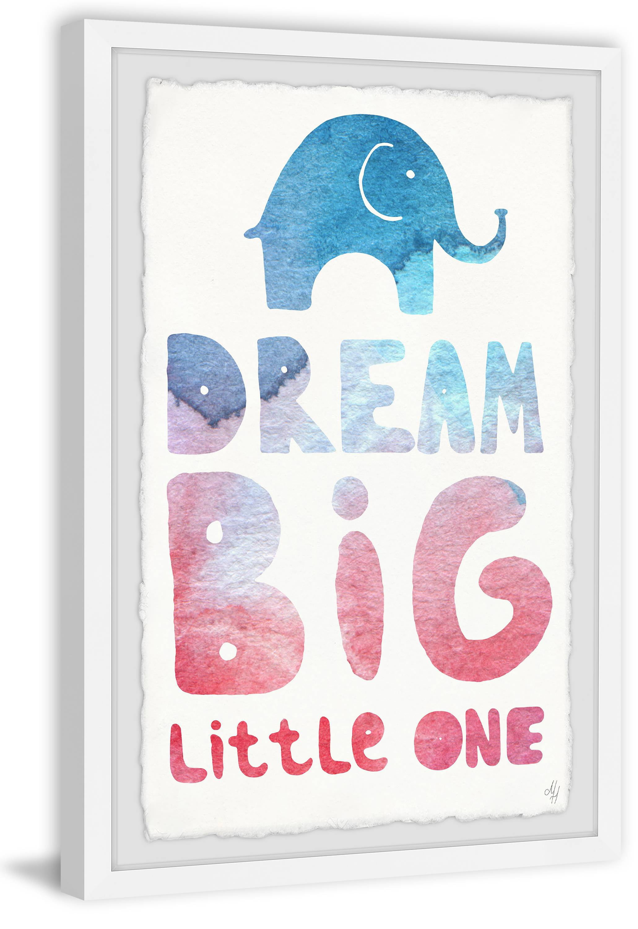 Marmont Hill Colorful Dream Big Little One Ii Framed Wall Art, 20.00" x 1.50"