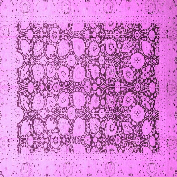 Ahgly Company Indoor Square Oriental Purple Traditional Area Rugs, 6' Square