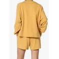thumbnail image 2 of TheMogan Women's S~3X Cotton Terry Long Sleeve Oversized Top & Drawstring Shorts SET, 2 of 7