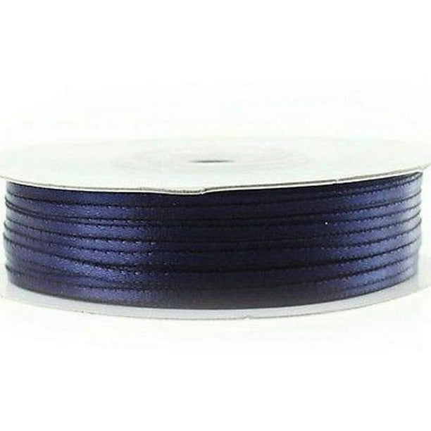 Navy Blue Double Faced Satin Ribbon 1/16th Inch Width 100 Yards