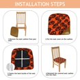 thumbnail image 4 of Halloween Swirled Pumpkins Seat Covers for Dining Room Chairs Set Of 4,Stretch Printed Washable Chair Seat Cover with Elastic Ties and Button,Removable Waterproof Couch Cushion Covers, 4 of 6