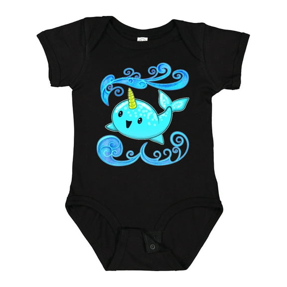 Inktastic Cute and Playful Narwhal Boys or Girls Baby Bodysuit