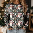 thumbnail image 2 of Futezty Women Christmas Sweatshirts 3D Digital Print Novelty Pullover Tops Funny Santa Xmas Tree Graphic Holiday Outfits, 2 of 7