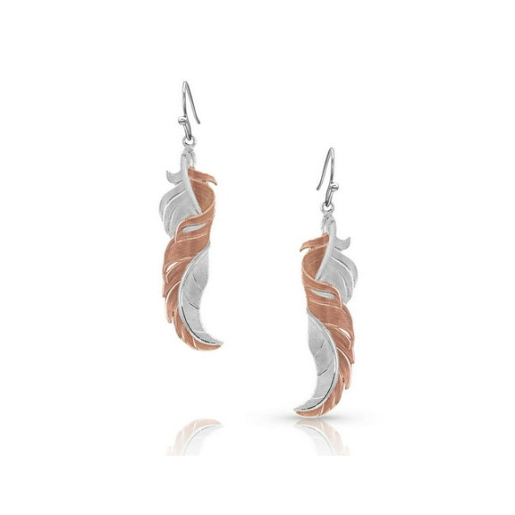 Montana Silversmiths Women's Twisted Rose Feather Earrings - ER4579RG One Size