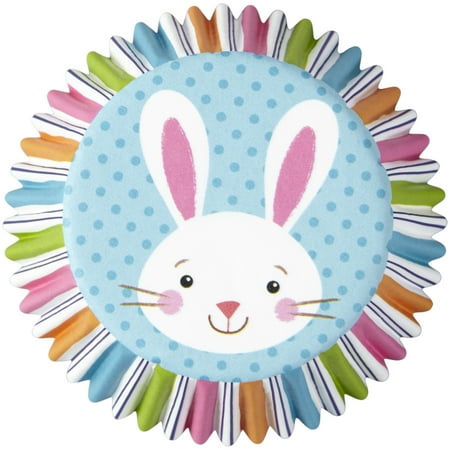 Wilton Easter Bunny Striped Cupcake Liners, 50-Count