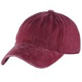 thumbnail image 1 of Unisex Washed Twill Low Profile Adjustable Baseball Dad Cap Hat, Burgundy, 1 of 4