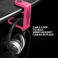 thumbnail image 6 of ENHANCE PC Gaming Headphone Holder Headset Hanger Mount - Headphones Stand with Adjustable 360 Rotating Arm , Under Desk Clamp On Design , Universal Fit , & Built In Cable Clip Organizer - Pink, 6 of 9