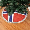 thumbnail image 2 of Norwegian Flag Christmas Tree Skirt Tassel Lace for Xmas Ornaments Decoration 36", 2 of 6