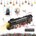 thumbnail image 2 of Train Set for Kids, Electric Train Toys with Realistic Light Sounds Smoke, Christmas Train Model Gifts for Toddlers Boys Girls, Steam Locomotive, Luxury Track & 3 Truck Carriages, 2 of 4