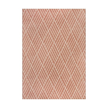 Better Homes & Gardens, 6 x 9, Coral Color Diamond, Outdoor Rug