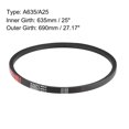 thumbnail image 2 of A635 V-Belts 635mm Inner Girth 13mm Top A-Section Rubber Drive Belt 2pcs, 2 of 4