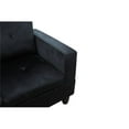 thumbnail image 3 of Starhome L Shaped Black Couch with Ottoman(Pillows Included) Microfiber, 3 of 8