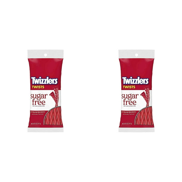 TWIZZLERS Sugar Free Strawberry Twists (5-Ounce Bag) - PACK OF 2