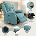 thumbnail image 5 of Korser Massage Swivel Rocker Recliner Chair with USB Ports Chenille for Living Room,Teal, 5 of 8