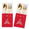 thumbnail image 1 of Table Cutlery Sleeve 4pcs Rectangular Cutlery Bag Wedding Silverware Cloth Christmas Pocket Cloth Cutlery Holder, 1 of 6