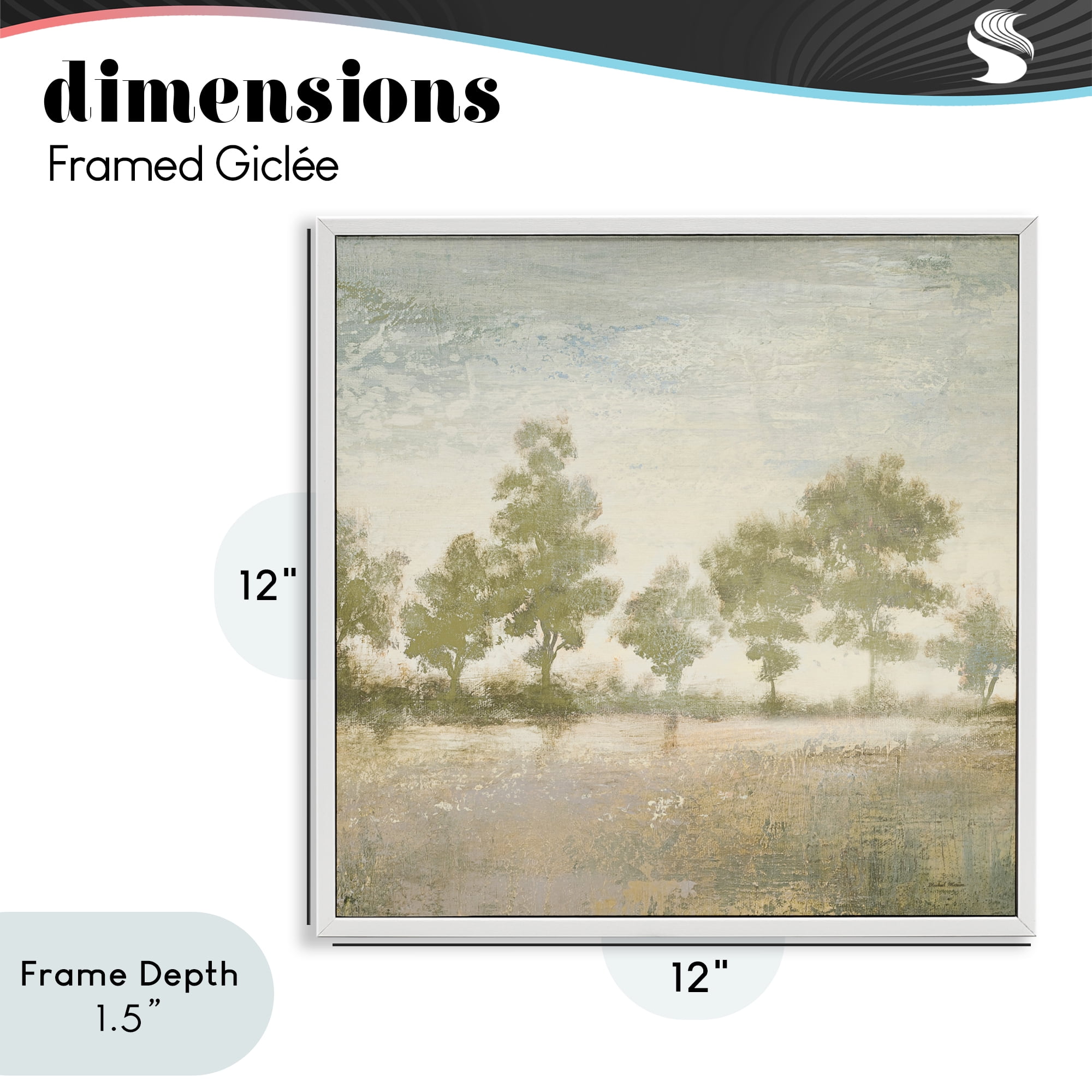 Stupell Industries Forest Light Landscape White Framed Giclee Art, design by Michael Marcon