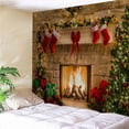 thumbnail image 3 of Xmas Fireplace Backdrop Christmas Tree tree fireplace backdrop Photography Background Party Banner Home Decoration, 230x180cm, 3 of 8