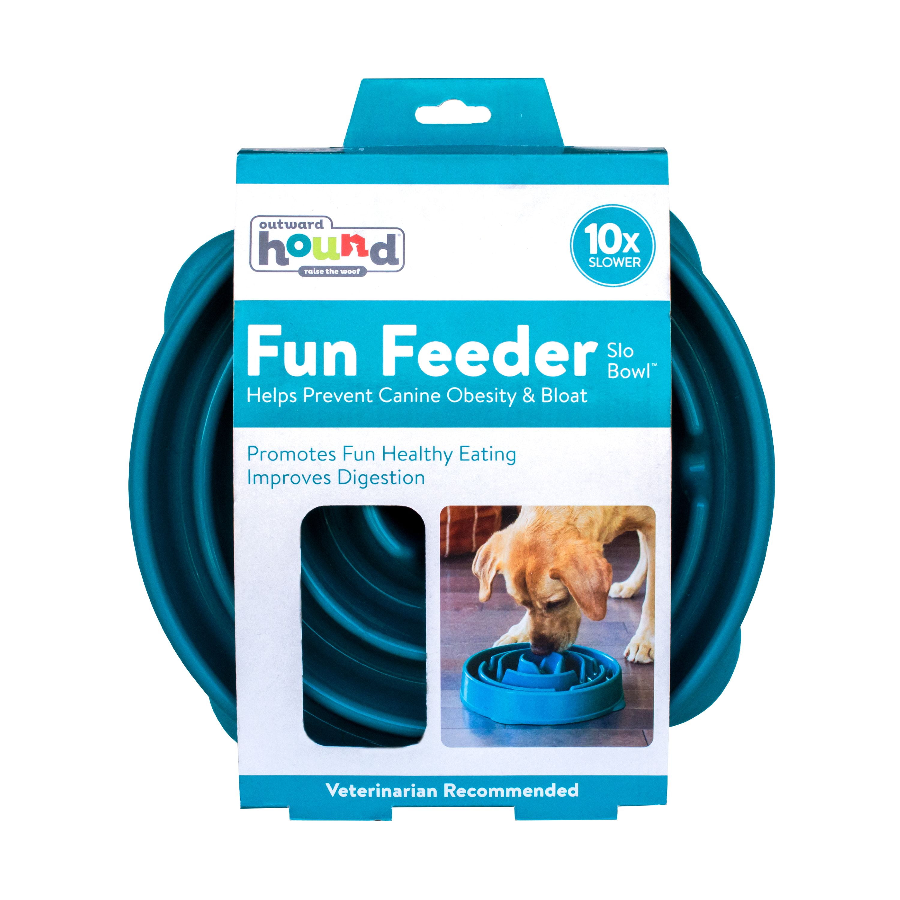 Outward Hound Fun Feeder Slo Bowl, Slow Feeder Dog Bowl, Large/Regular,  Orange