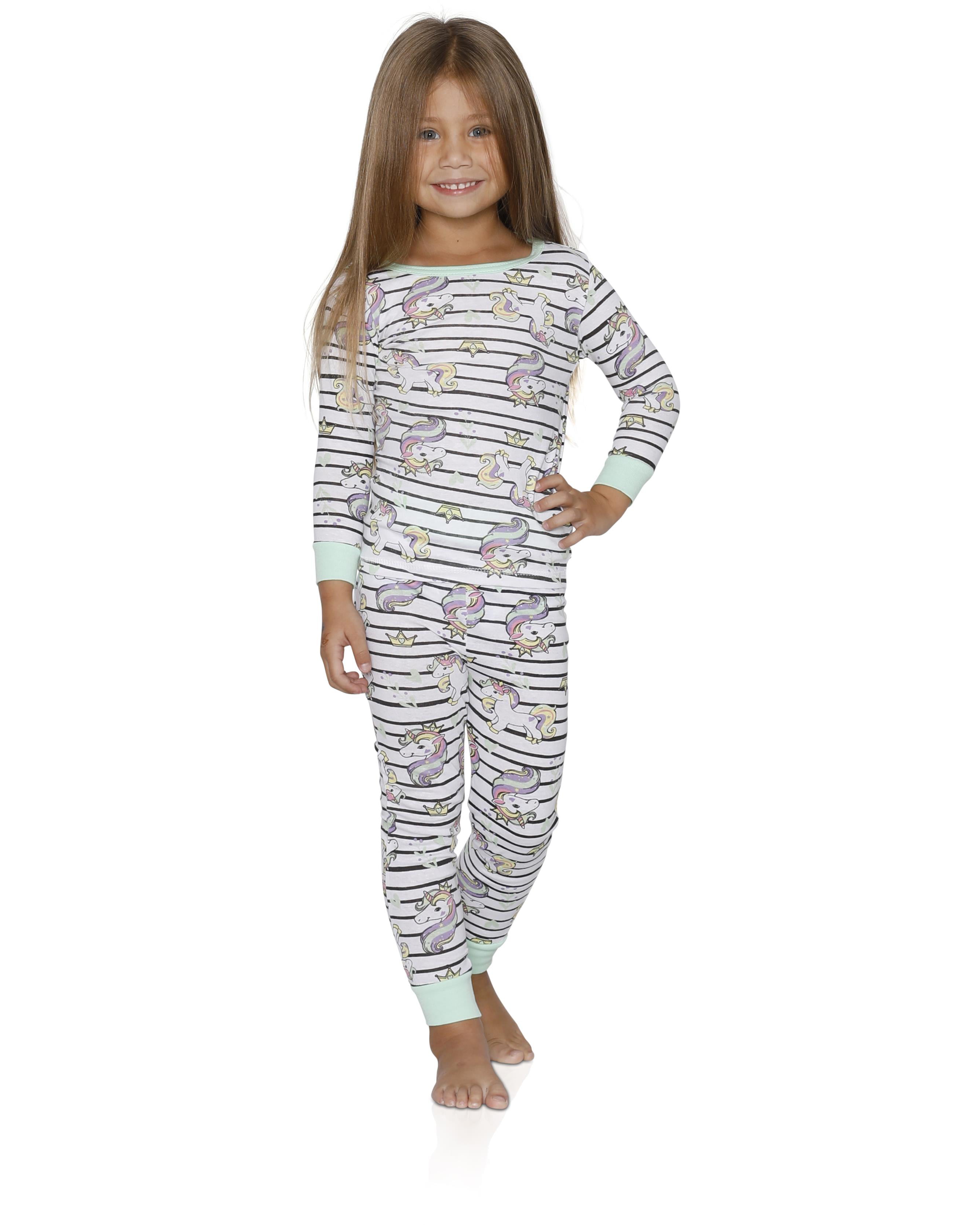 Prestigez - Cozy Couture Girls Pajama 2 Piece Graphic Top and Pants ...