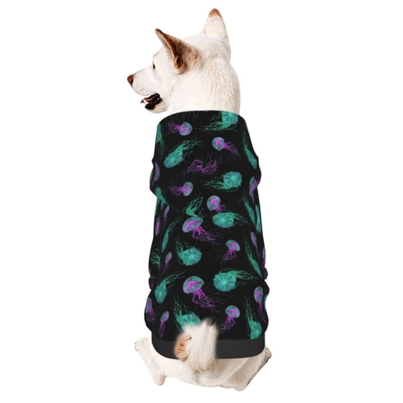 Jellyfish Glow In Dark Dog Sweatshirt Pet Wear Hoodie Soft Warm Easy To Wear Puppy Cat Dogs Apparel Small