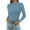 Blue, variant on Turtleneck Tops for Women Ribbed Thermal Long Sleeve Shirts Knitted Fitted Lightweight Base Layer