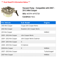 thumbnail image 2 of Vacuum Pump - Compatible with 2007 - 2012 Mini Cooper 2008 2009 2010 2011, 2 of 2