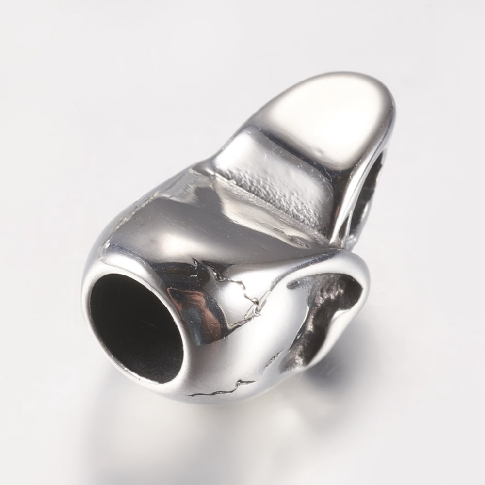 10pcs 316 Surgical Stainless Steel Cord Ends End Caps Silver 23.5x14.5x14mm Inner Diameter: 7mm