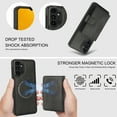 thumbnail image 3 of Allytechgroup Detachable Cards Holder Case for Samsung Galaxy A13 4G, RFID Blocking 2 In 1 Wallet PU Leather Case with Stand Compatible with Magsafe Shockproof Cover for Galaxy A13 4G, Black, 3 of 5