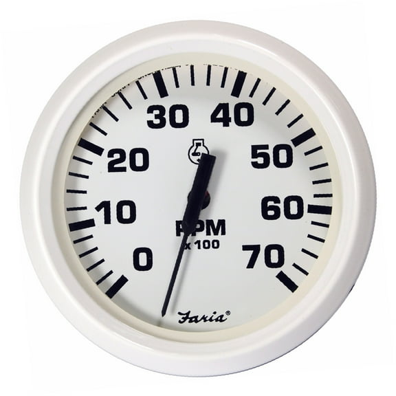 FARIA DRESS WHITE 4" TACHOMETER 7000 RPM GAS