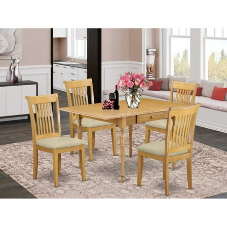 East West Furniture Dining Room Set Mahogany, MZML5-MAH-W