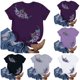 thumbnail image 1 of Fiudx Liquidación de Ofertas Flash Tops con Estampado de Moda para Mujer, Blusa de Manga Corta, Camisetas Divertidas con Cuello Redondo, 1 of 3