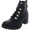 Black Smooth, variant on Wild Pair Womens Hillari Leather Buckle Combat & Lace-up Boots