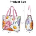 thumbnail image 3 of Tote Bag for Women - Pioneer Flower Shoulder Bag - Large Utility Work Duffle Bag with Zipper Handbag for Travel, Work, Sprots, 3 of 5