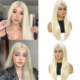 thumbnail image 3 of SUCS Ombre Blonde Bob Wig Straight Wigs Highlight Blonde Hair Synthetic Lace Front Wig Shoulder Lenth Bob Wigs For Daily Party(14 Inch), 3 of 7