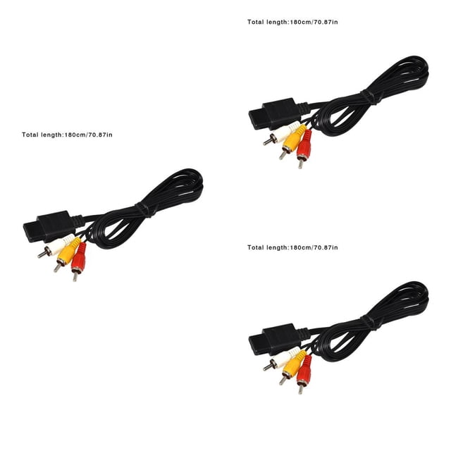 Maytalsory Video Adapter Cable AV Video Converter Cord 1 .8 Meters Game Console Accessory Replacement for N64 3Set